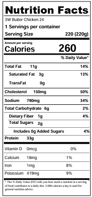 Nutrition facts