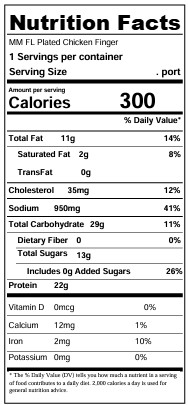 Nutrition facts