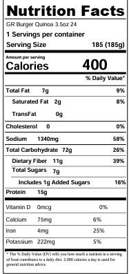 nutrition facts
