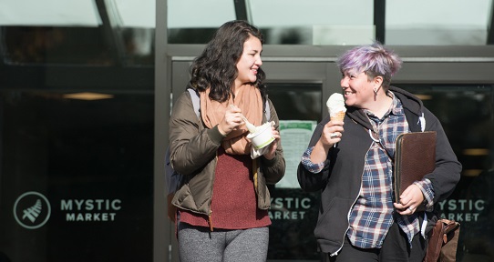 two students eating ice cream