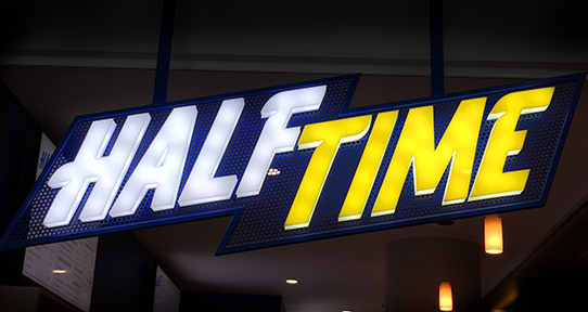 Halftime sign