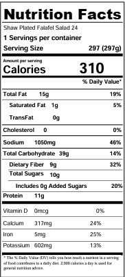 nutrition facts