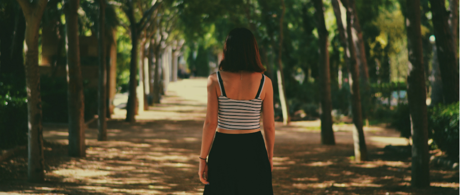 Walking among the trees on campus.