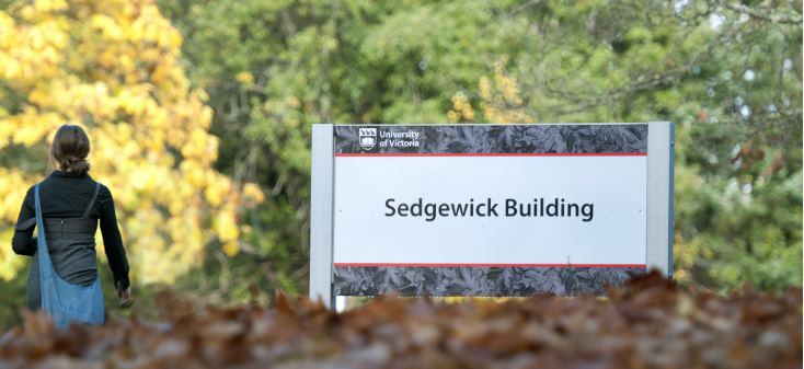 A photo of the building sign for Sedgewick Building.