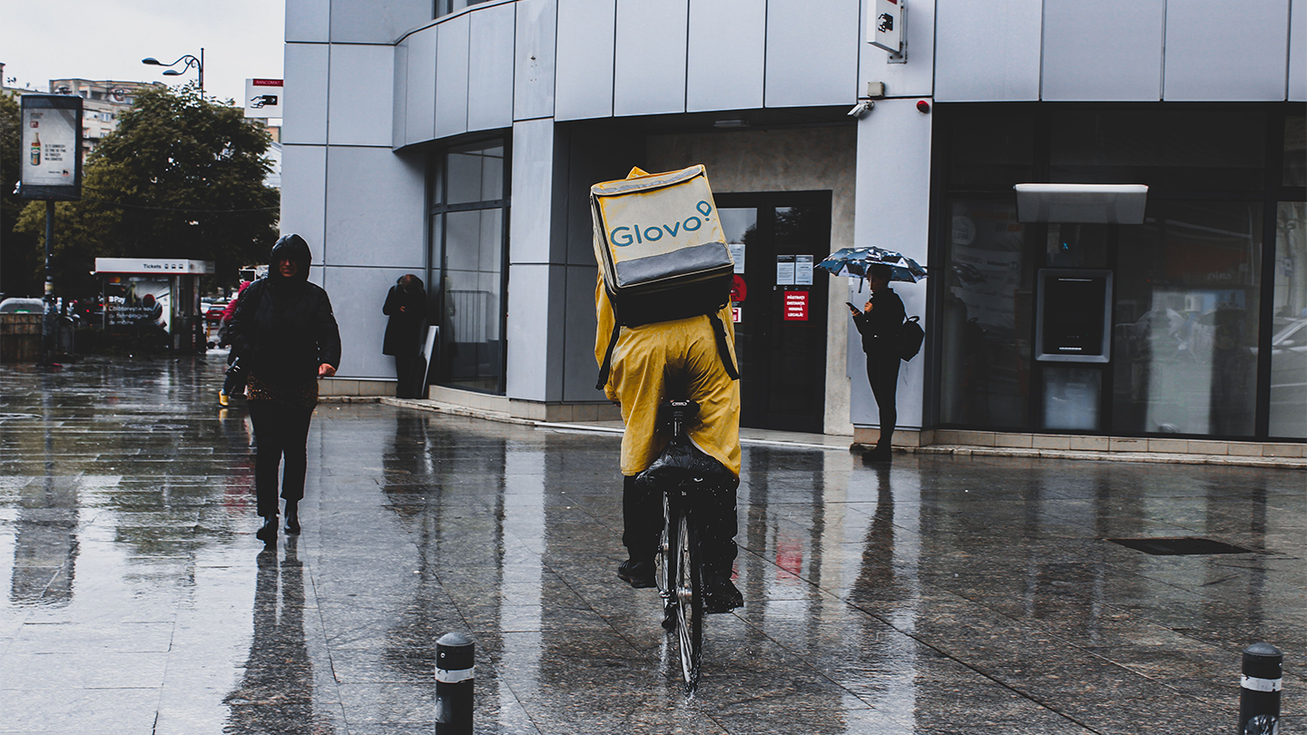 cyclist in rain