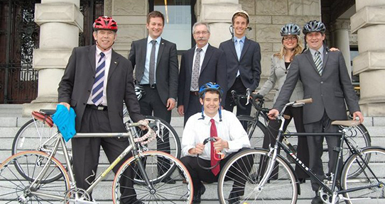 Erich Nahser-Ringer on building steps with co-workers and bicycles
