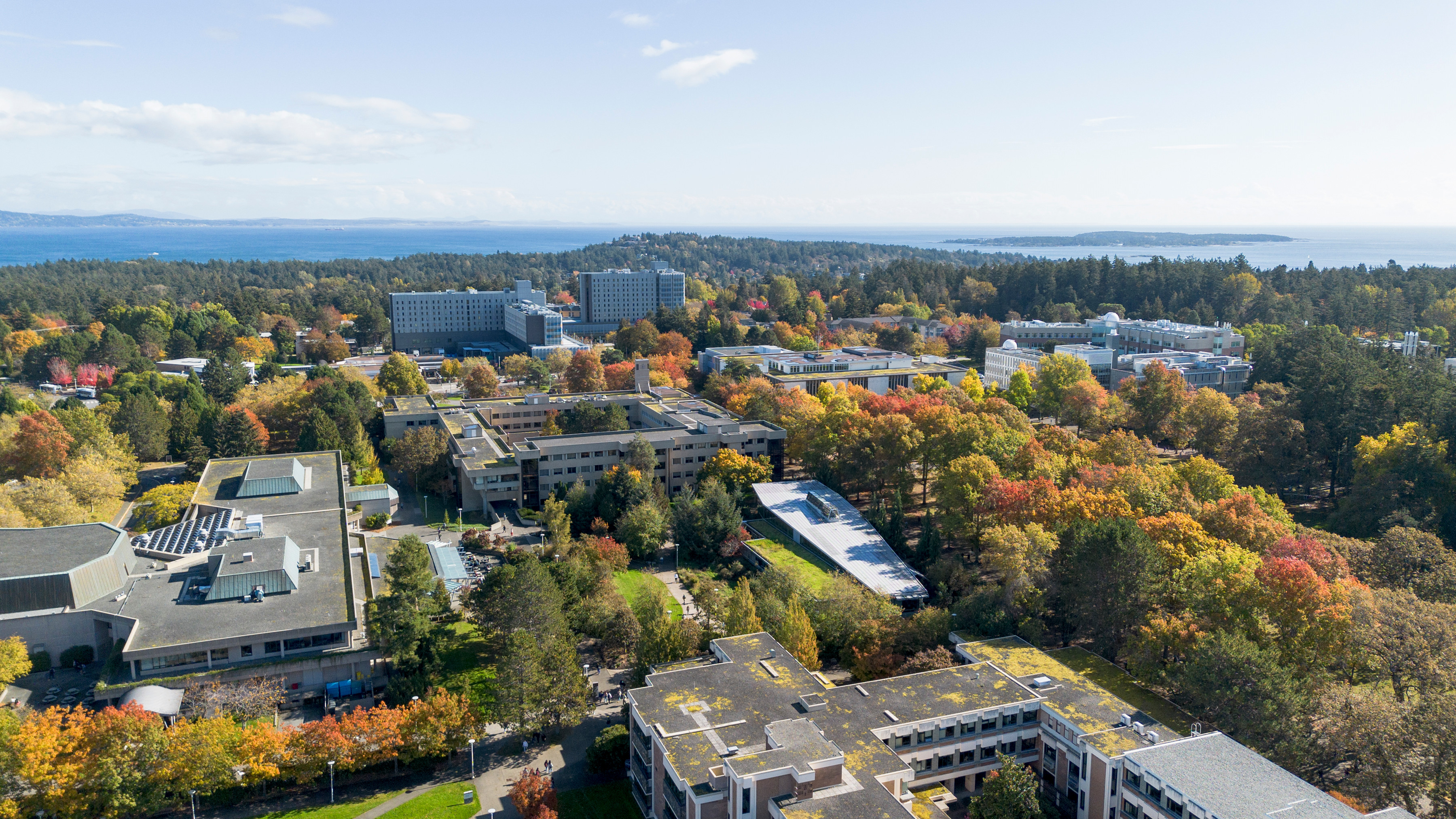 Overhead photo of the University of Victoria Campus