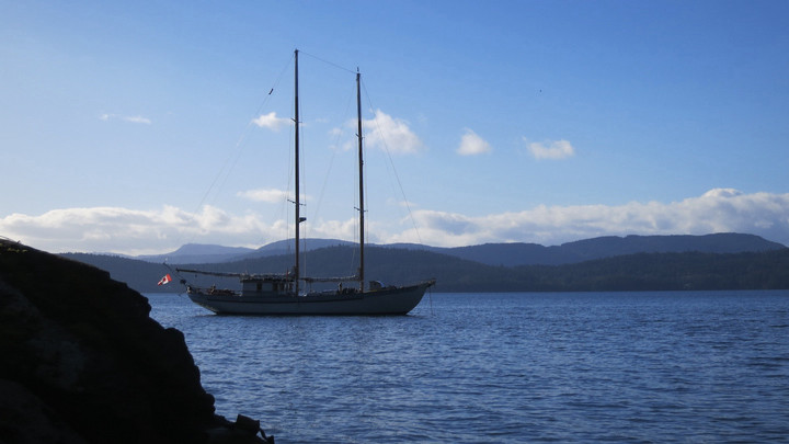 Sailboat on BC west coast