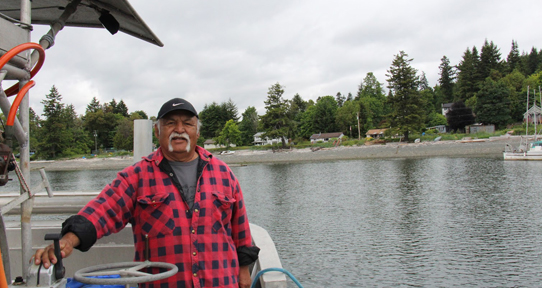 Ray Harris on a boat
