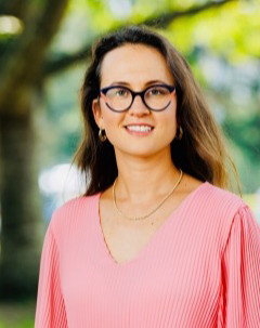 Image of Dr. Katya Rhoades on the university campus