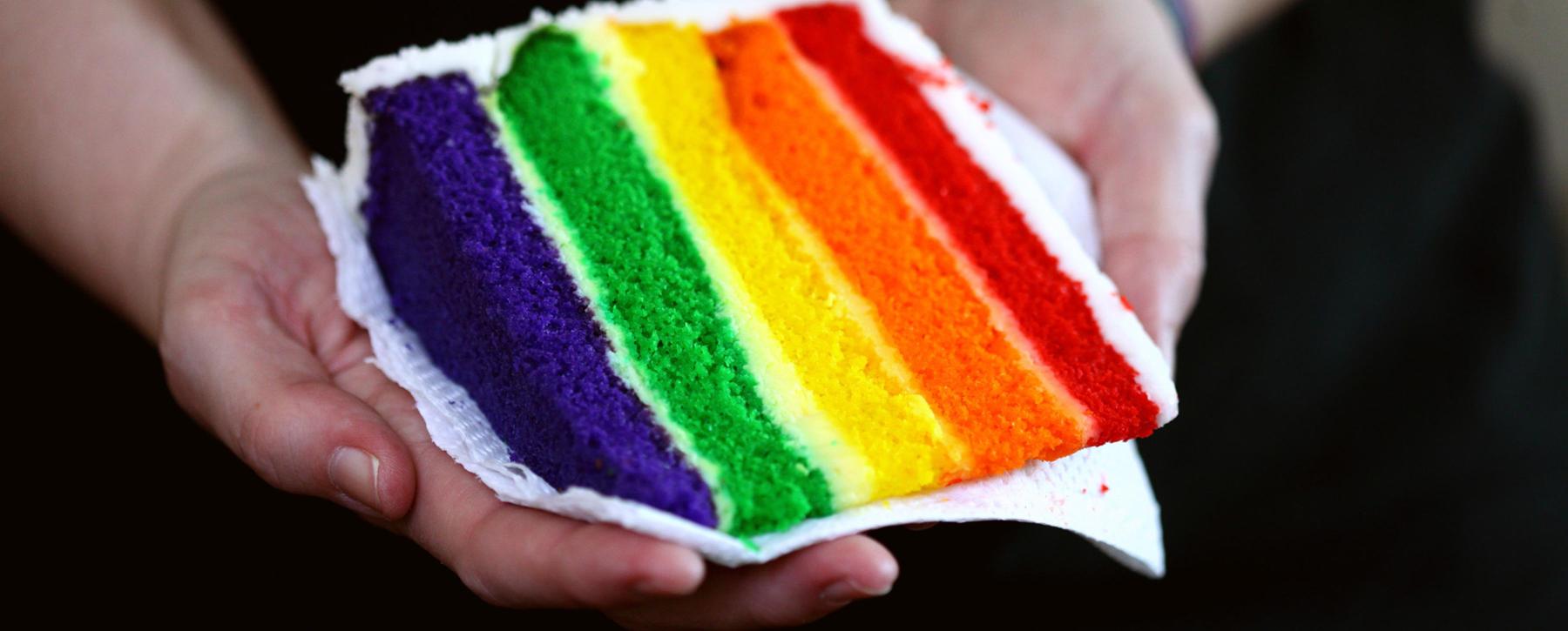 a piece of pride cake