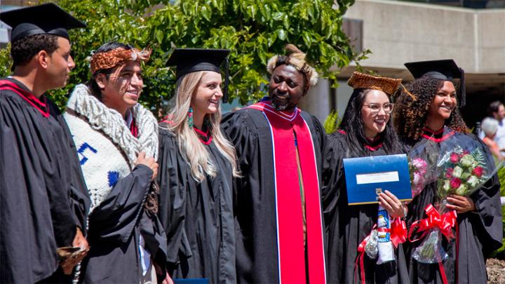 groups of graduating masters students