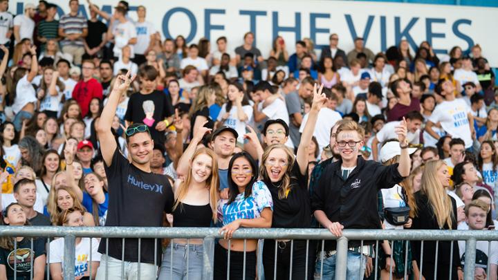 large group of students at sporting event