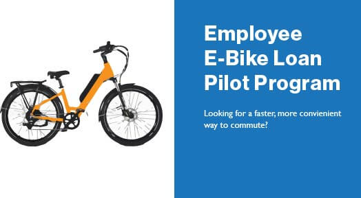Graphic of e-bike to promote employee e bike loan pilot program