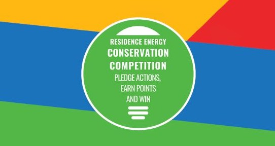 Light bulb filled with the words "low energy competition for residence students"