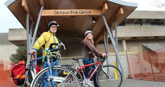 Bike centre location with two cyclists
