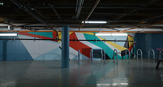 Mural in the campus bike centre