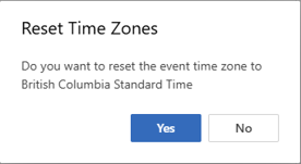 screenshot of Outlook change confirmation dialog