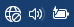 Network, sound and battery icons