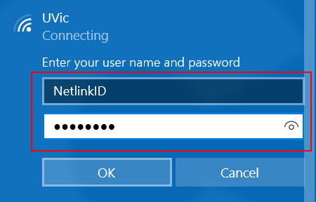 Form with the label "Enter your user name and password"