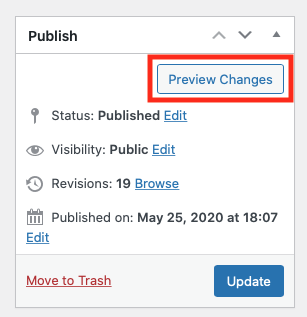 Preview changes button