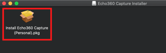 screenshot of installer with Install Echo360 Capture package highlighted