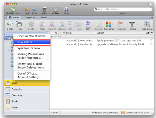 How to create a new identity in outlook 2011 for mac