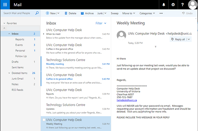 New Outlook on the Web inbox design