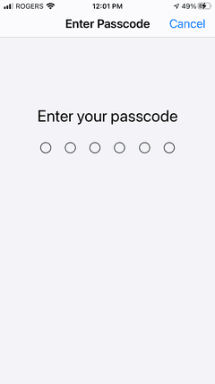 Passcode lock