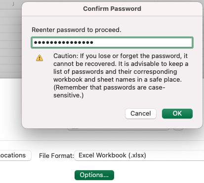 confirm password