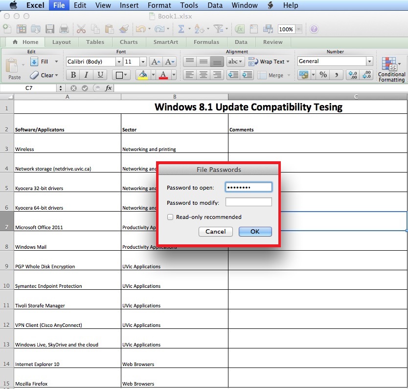 encrypted excel file