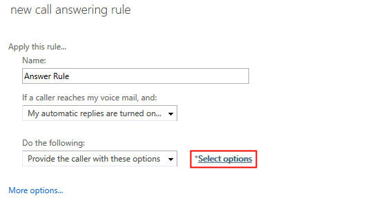 click on select options
