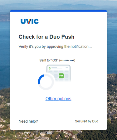 duo prompt window appears during login to uvic online resources