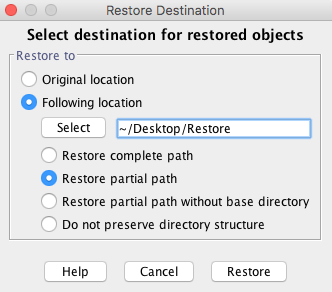 restore location