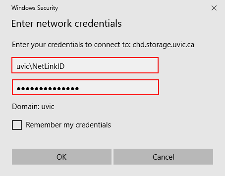 mapping network drive credential prompt