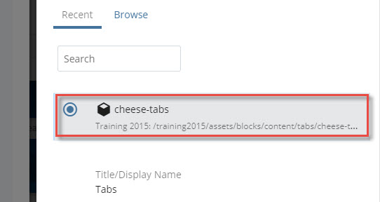 select tabs block under history