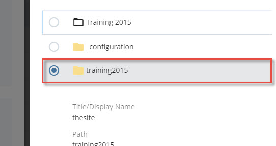 click on training 2015 folder