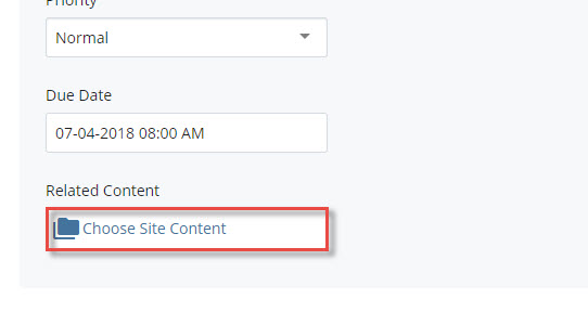 click on Choose Site Content