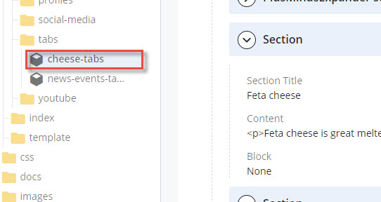 tabs have been added to tabs folder under assets