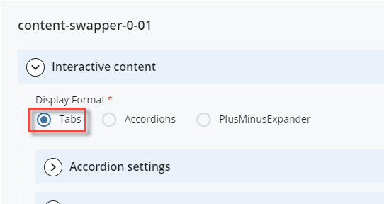 leave tabs radio button selected