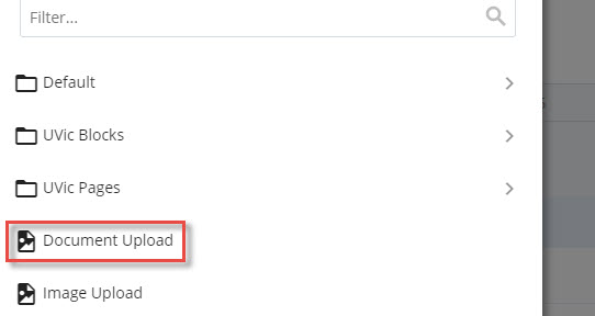 click on document upload
