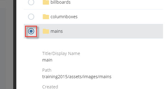 click on radio button beside the mains folder