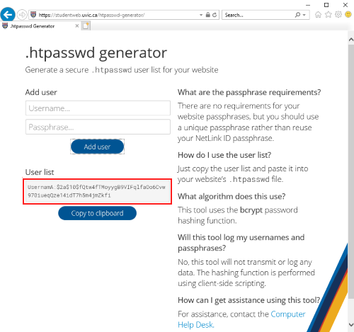 copying hashed password