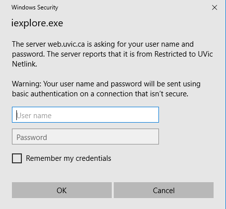 web.uvic.ca athentication required