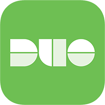 Duo Mobile app logo is green with DUO written in white text