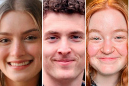 Photo collage of three smiling students.