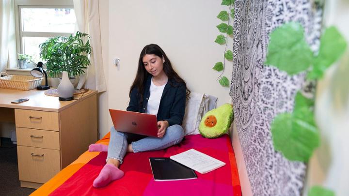 girl in residence room