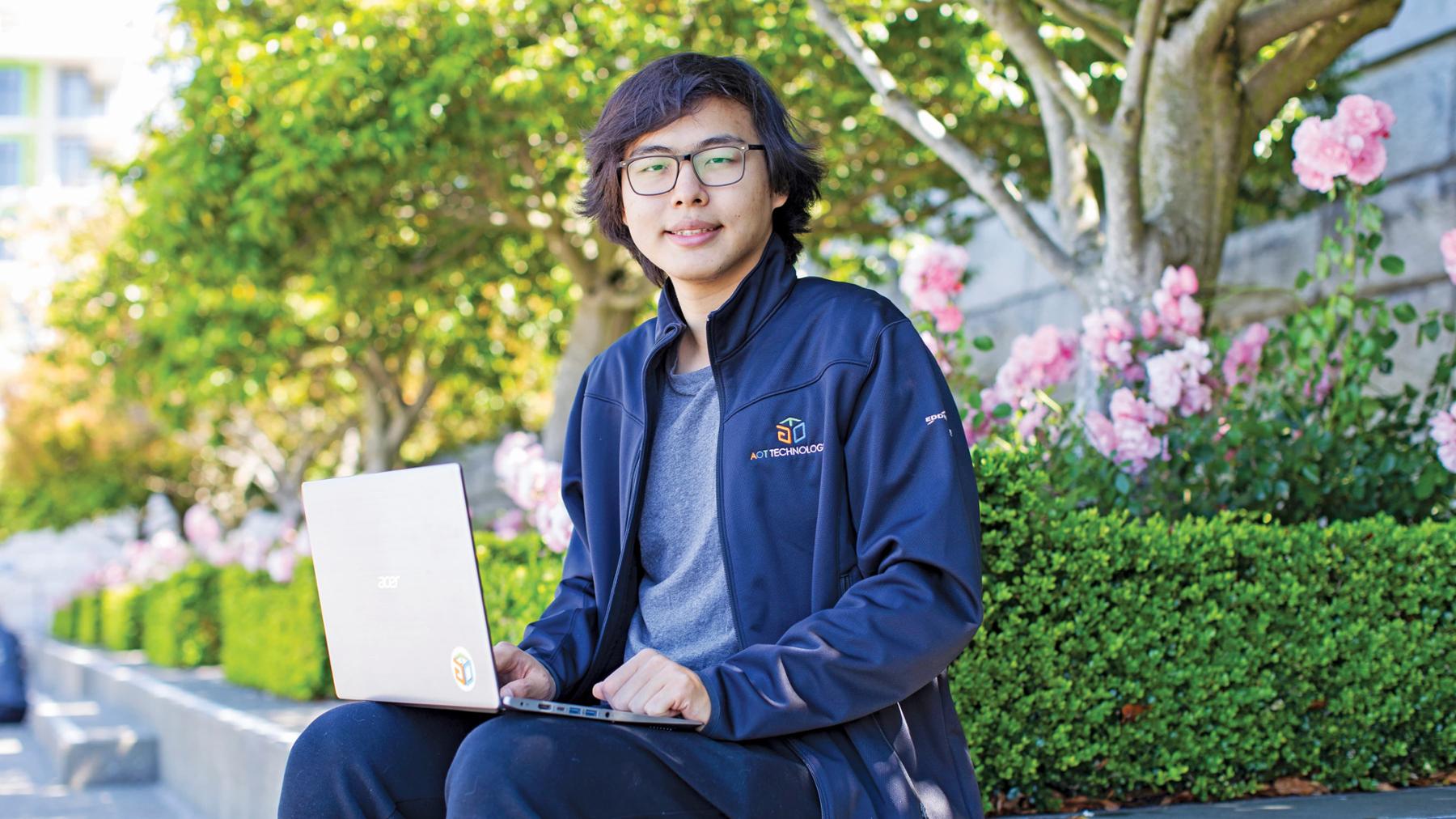 student with laptop