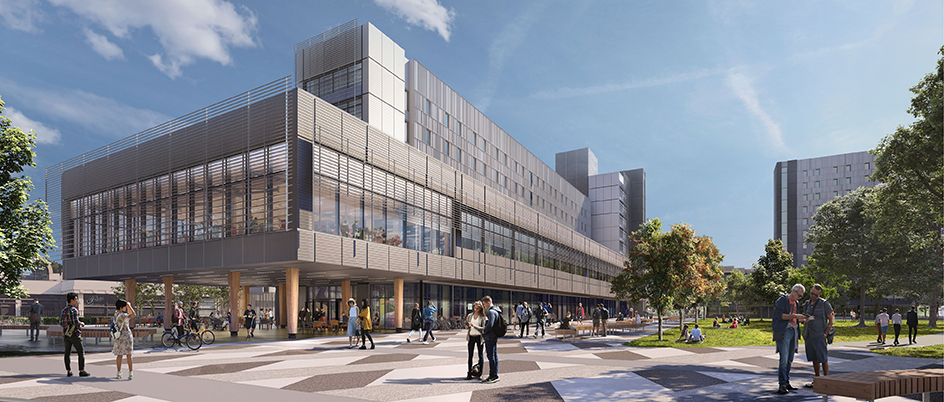 Artist rendering of UVic's new student housing complex