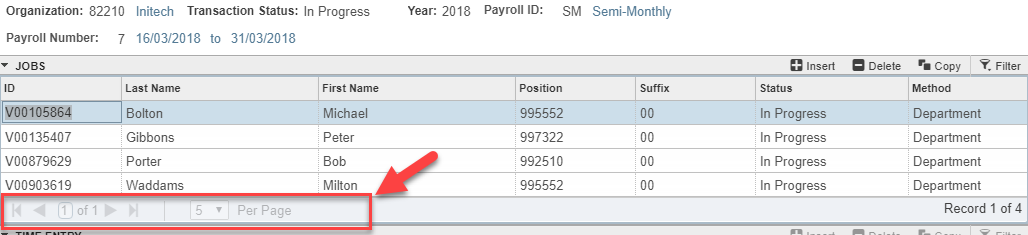 paging to more time sheets